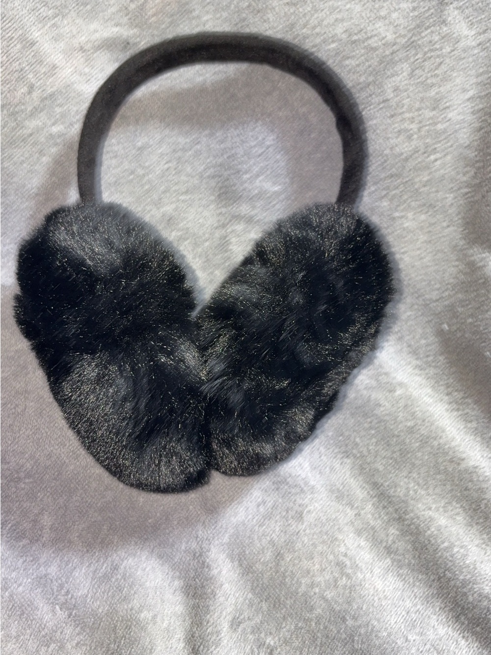 Black Faux Fur Earmuffs - Women
